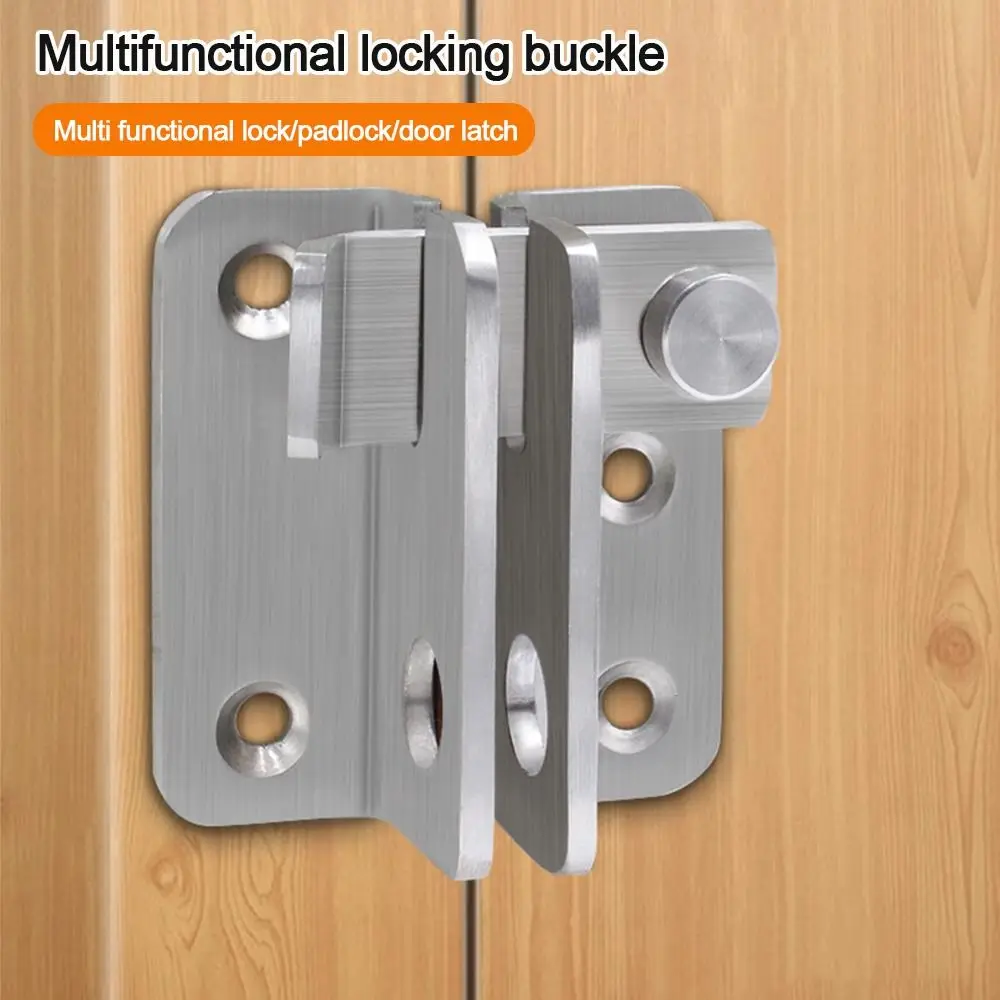 Stainless Steel Sliding Door Lock Bolts Anti-theft Catch Lock Sliding Bolts Lock Padlock Clasp Gate Safety Lock Home Hardware