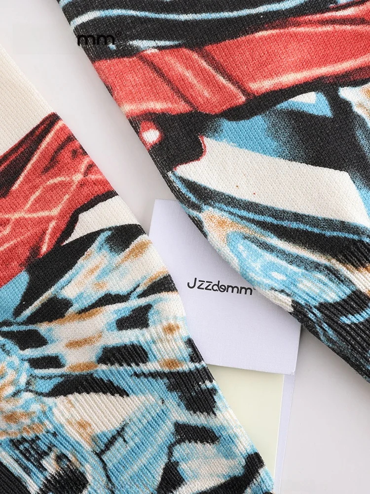 

JZZDEMM Knitted Sweater Women's Faion Base Layer Top Print Design Comfortable Fit Long Sve round Ne Pullover