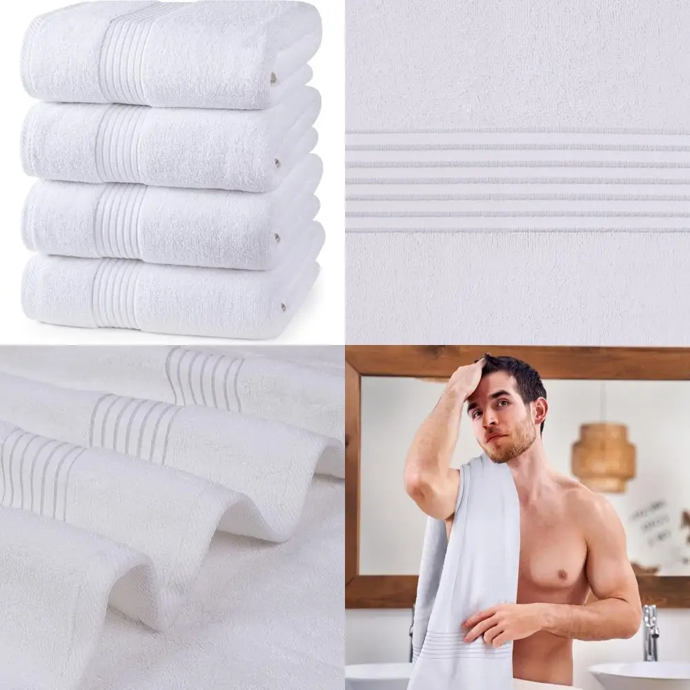 

Highly Absorbent 100% Cotton Bath Towels Set, 12 Pack, 27x54 Inches, Quick Dry, Soft Feel, Ideal for Everyday Use