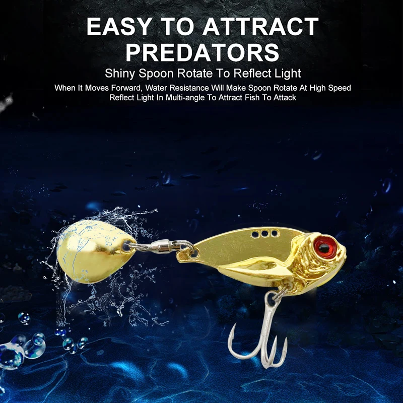 Przynęty obrotowe metalowa łyżka z cekinami 10g 15g VIB Crankbaits twarde przynęty wędkarskie zimowe Pesca