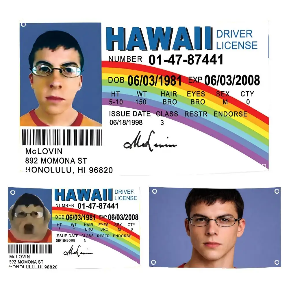Role M-Mclovin ID Flags Durable Outdoor Indoor Festive Decoration Classic Design Wall Room Banner