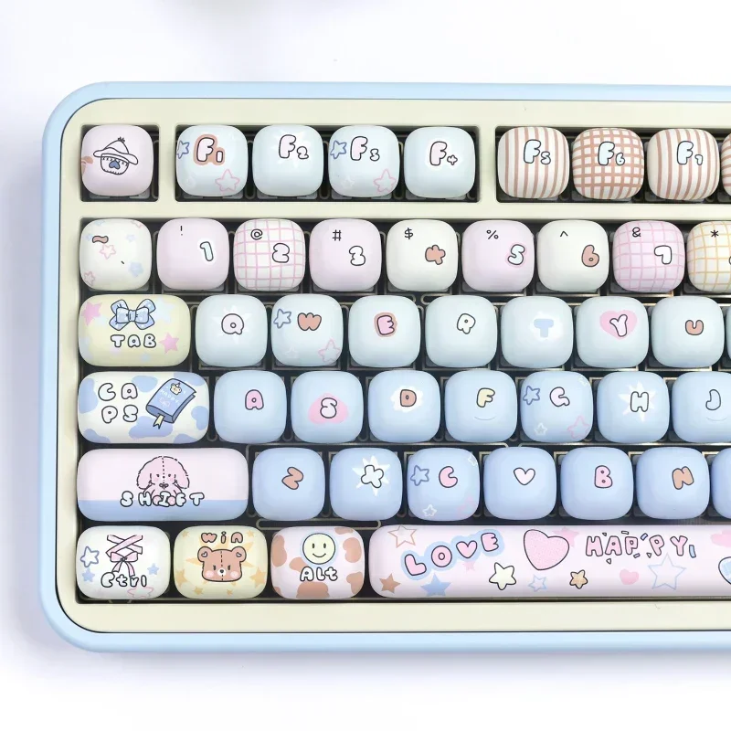 

Колпачки для клавиш Toy House Custom136keys PBT Mog Profile Keycap Cute Ball Cartoon Stars Point Key Cap для игровой механической клавиатуры