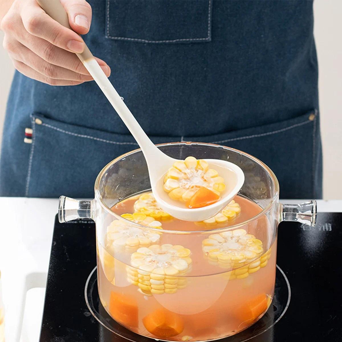 4Pcs/Set Silicone Kitchenware Soup-Spoon Spatula Colander Spoon Non-stick Pan Kitchen Supplies Kitchen Cooking Tools