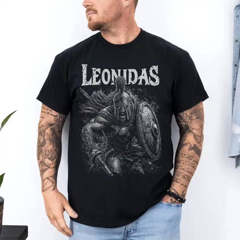 Camiseta Leonidas Esparta, camiseta de guerreiro espartano, camiseta de história da Grécia Antiga, 300 Spartan King, presente para guerreiro grego