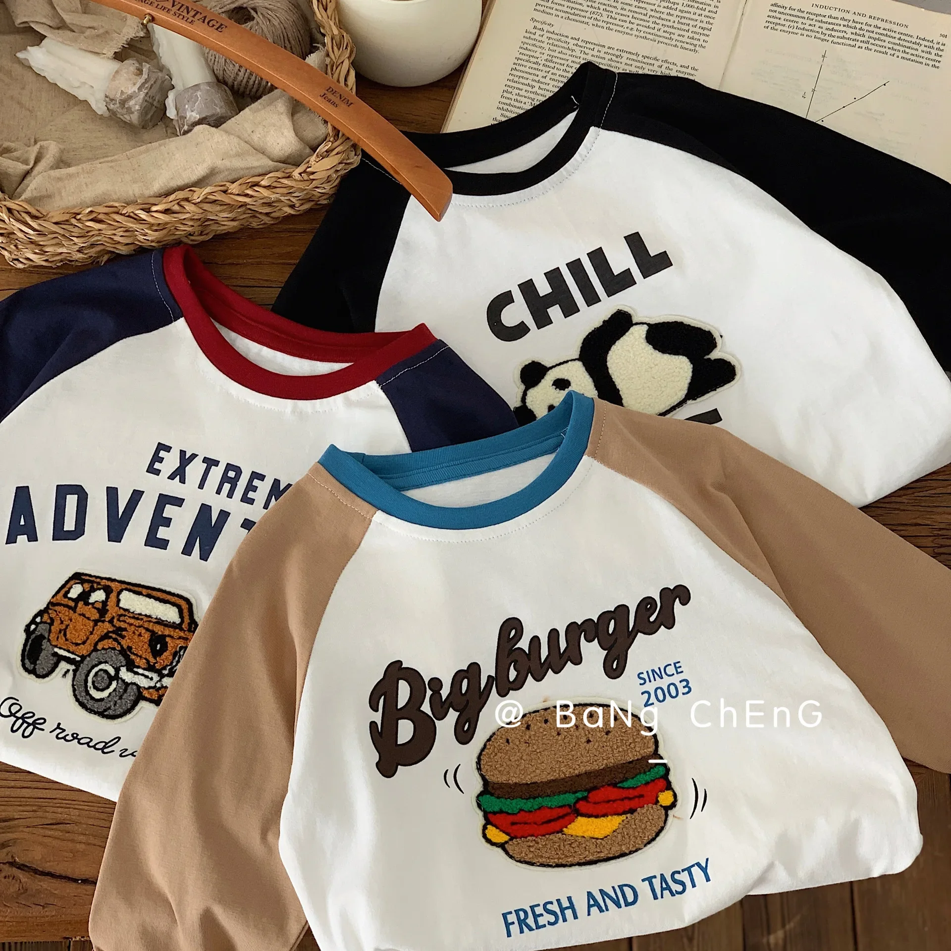 Children T-shirt 2024 Autumn Children Baby Boys Clothing Cartoon Printed Towel Embroidered Label Long Sleeve Shirt Top Clothes