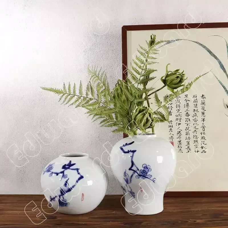 Jar Flower Vase Jug Hand Painted Ceramic Vases Decor Vases Jars Ceramic Personality Style Jars Modern Plant Flower Pattern Vases