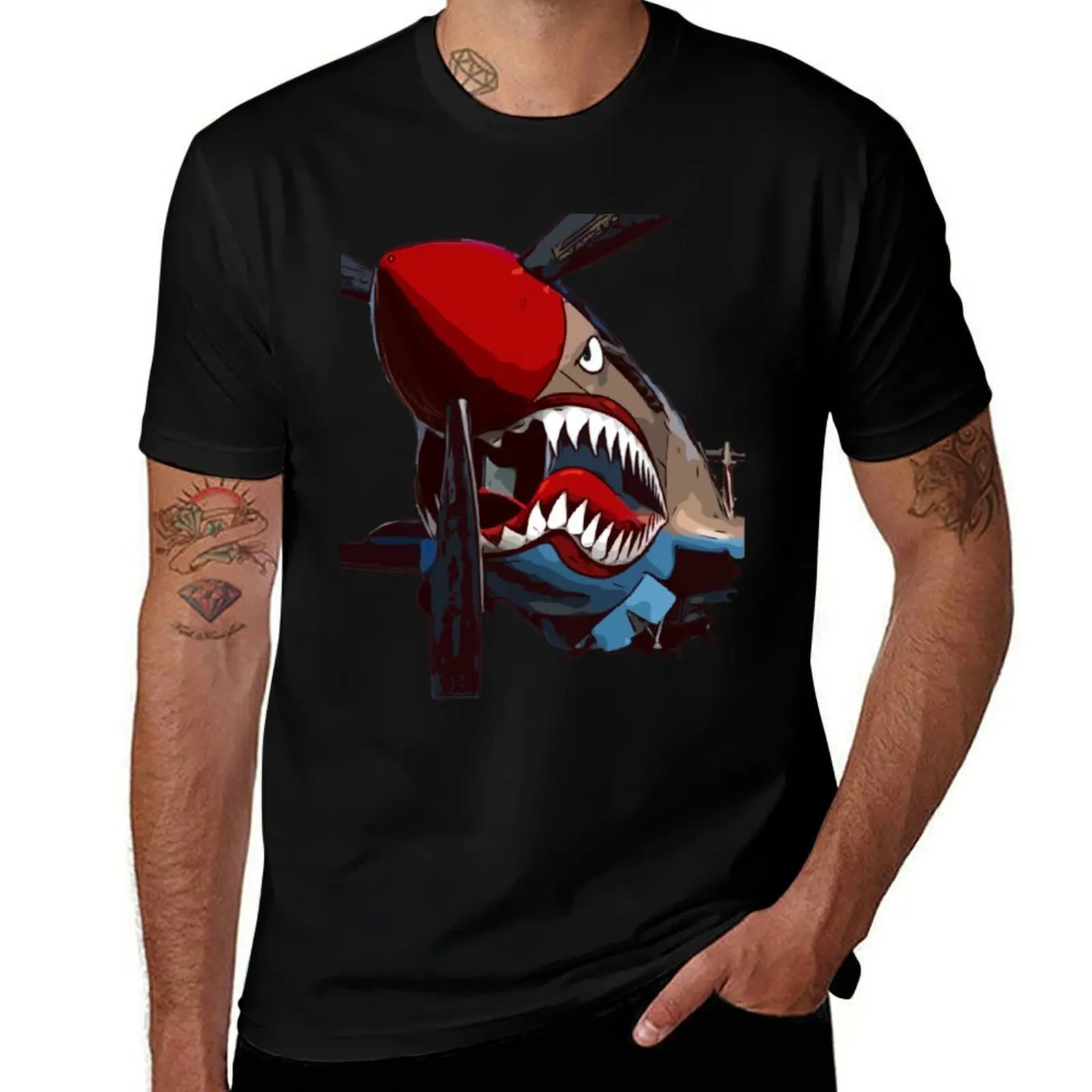 

P-40 Warkhawk Flying Tiger WW2 Warbirds Warplanes T-Shirt t shirt man luxury man t shirts for men T-shirt
