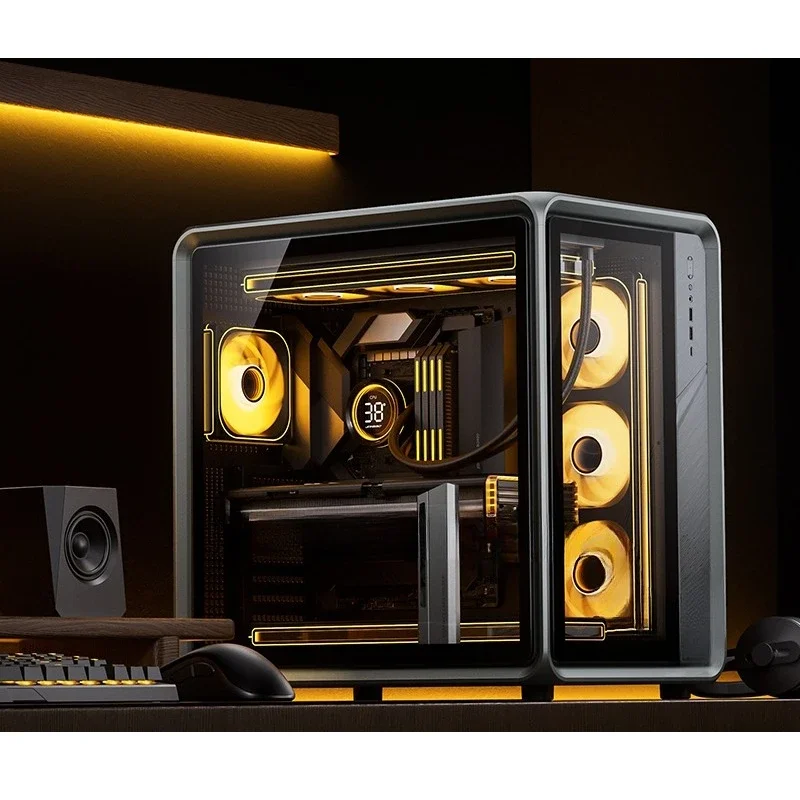 BO400 ATX aluminum sea view room chassis ATX main board three-sided perspective sub-warehouse structure