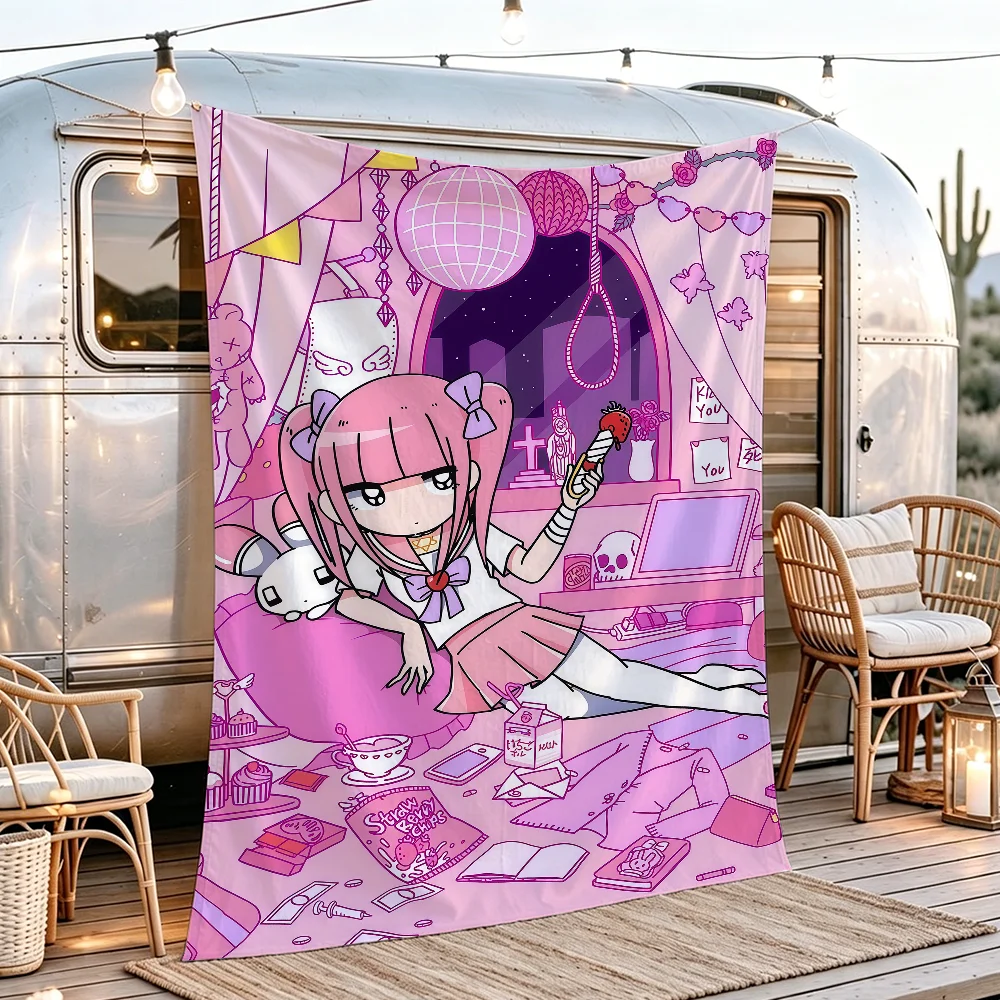 Cartoon Menhera C-Chan Kawaii Pink flag Tapestries Outdoor Parties Wall Decor Camping Bedrooms Living Rooms Dorms Gifts