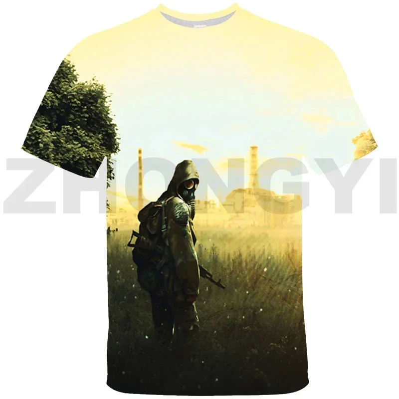 Traje para padres E hijos, tallas S.T.A.L.K.E.R. Camiseta de tiro Stalker 2 para hombre y niño, sudadera de gran tamaño, ropa de salón, 2 corazones en 3D
