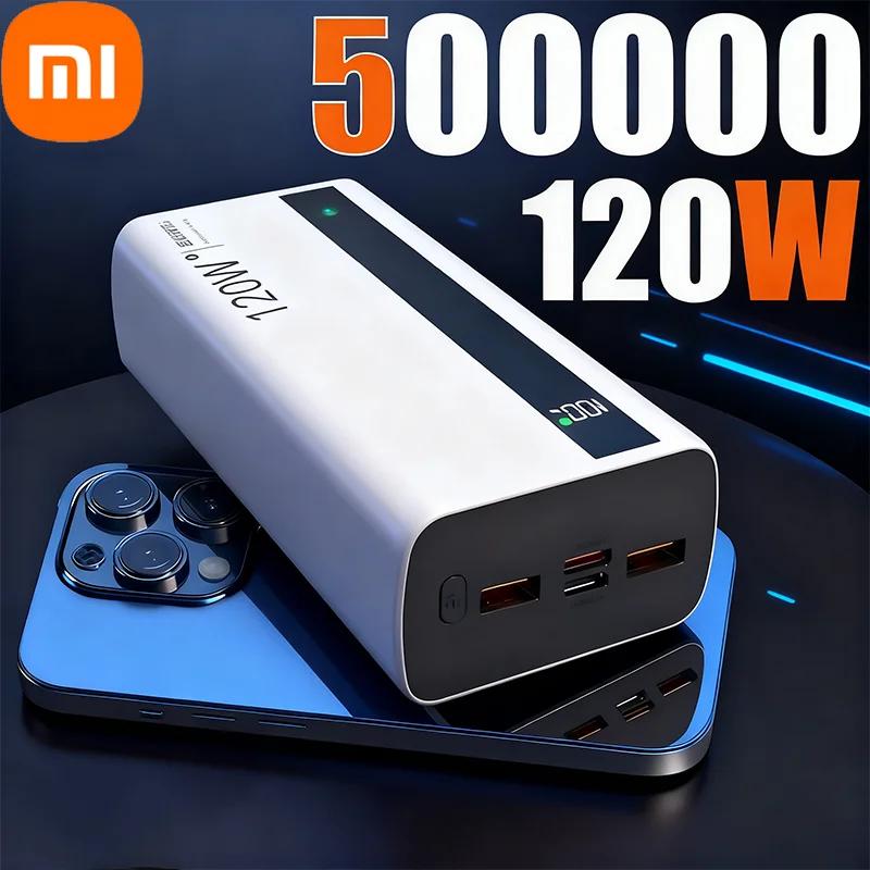 Xiaomi 500000mAh120W بنك طاقة عالي السعة، شحن سريع للغاية، شاحن بطارية محمول لهاتف iPhone Huawei Samsung #1