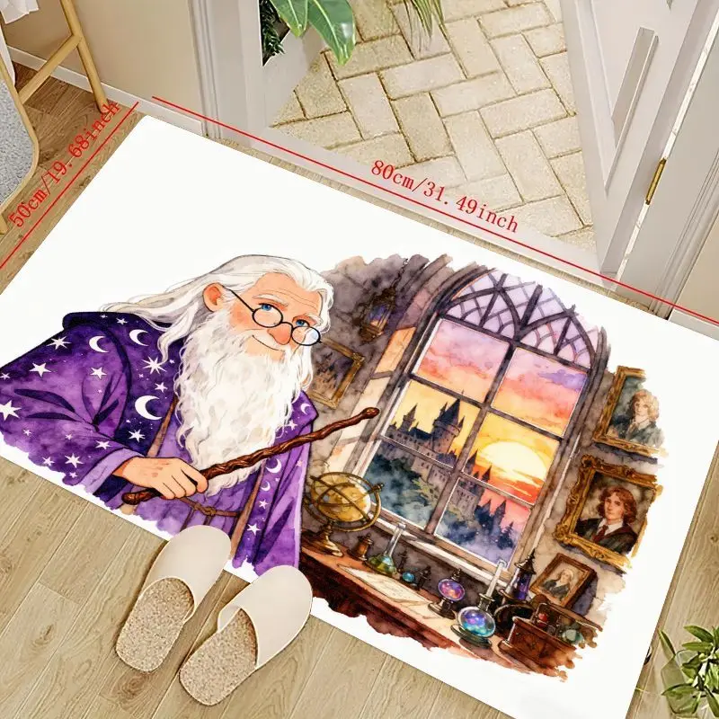 

1 шт. коврик для пола «Причудливый волшебник и зачарованный замок», коврик для гостиной, спальни, детской комнаты, кабинета