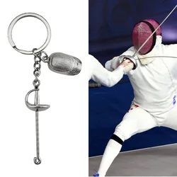 Metal Fencing Keychain Key Ring With Fencing Pendant Sports Lovers Collectible Keychains For Working School Traveling Camping