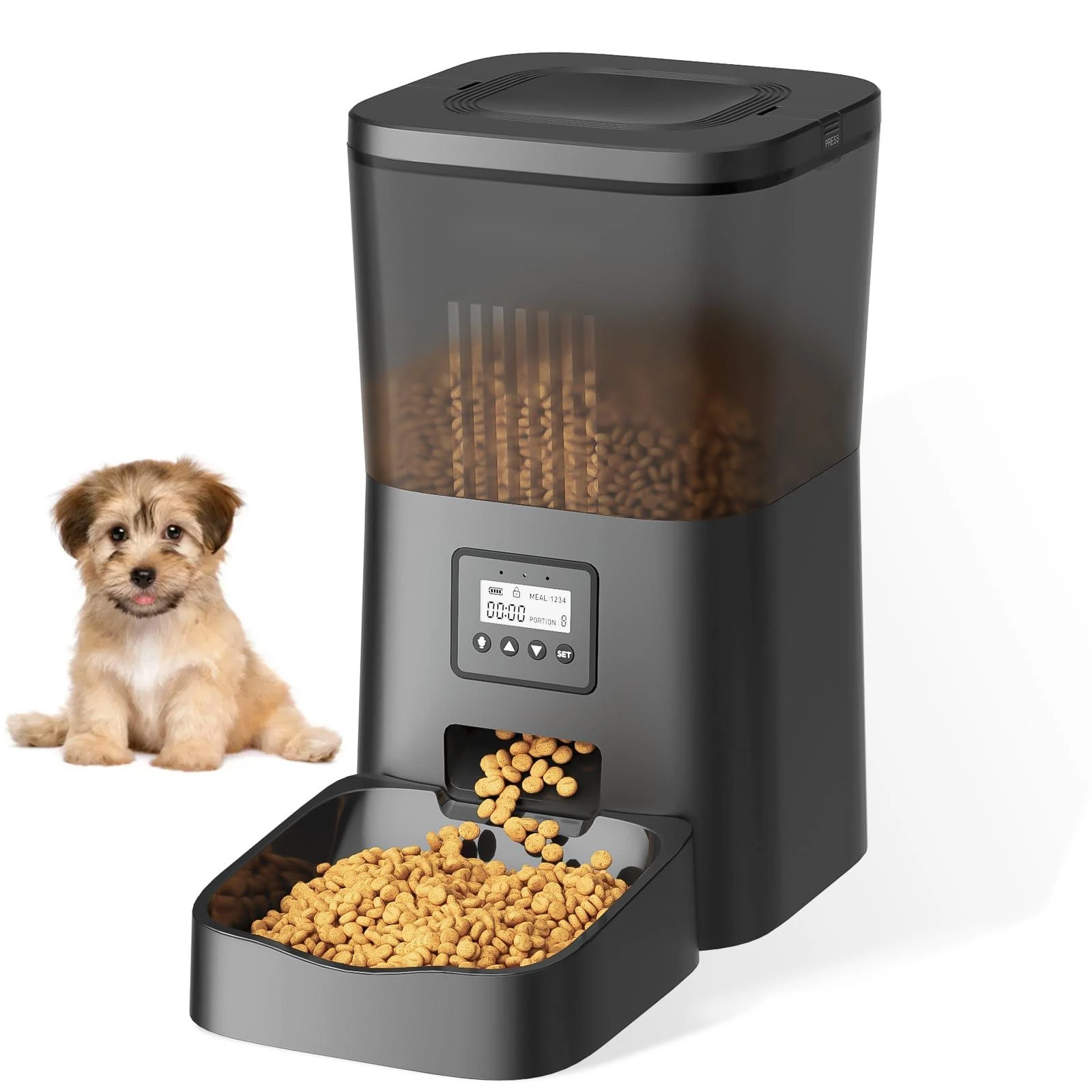 

Hot Sale Clever Black Cat Food Automatic Feeder Dispenser Cat Feeders Automatic