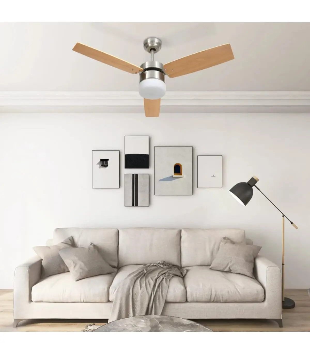 Ceiling fans ceiling fan light brown distance control lamp 108cm