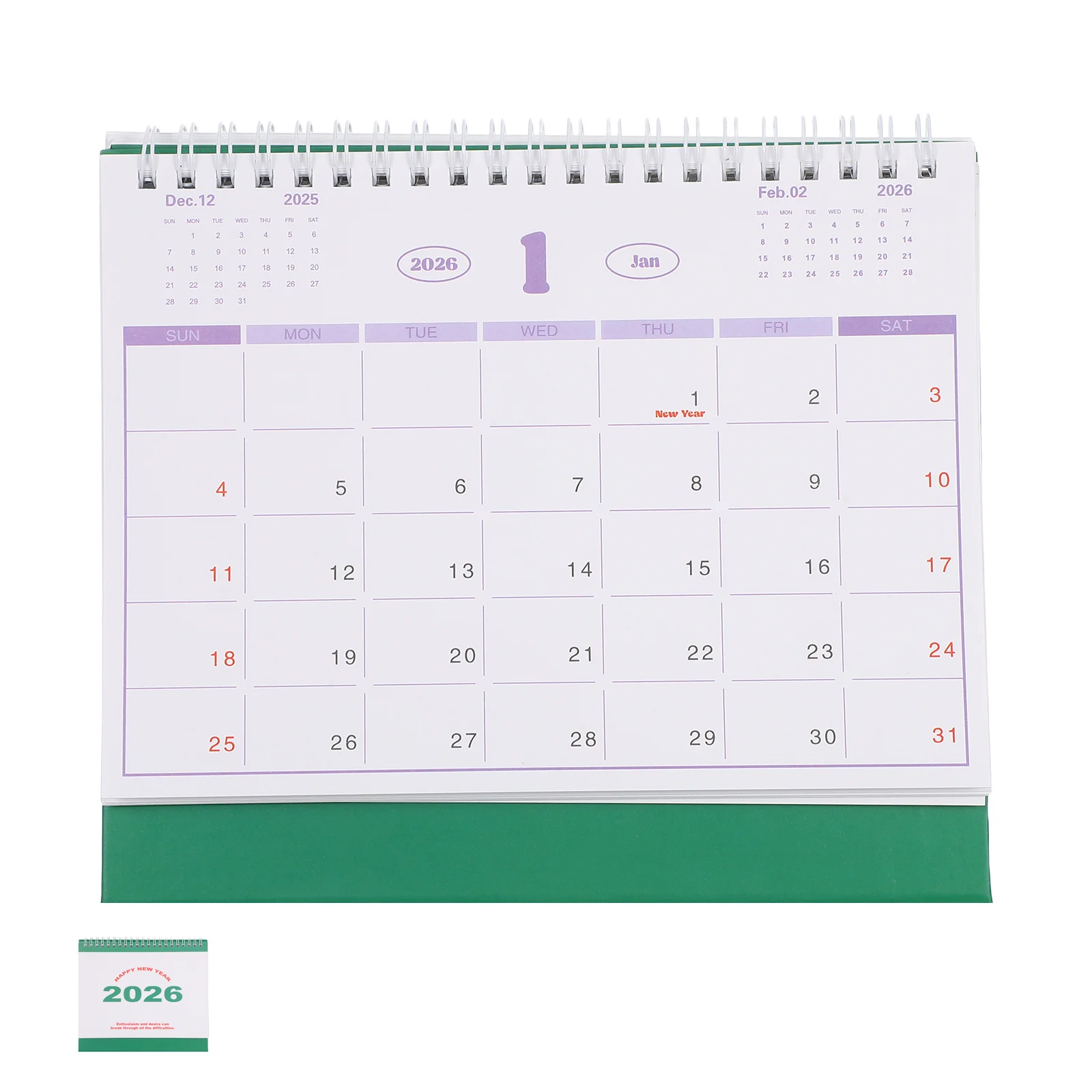 

2026 Стоячий ежемесячный планировщик на толстой бумаге с защитой откидывания для офисного настольного организационного стола