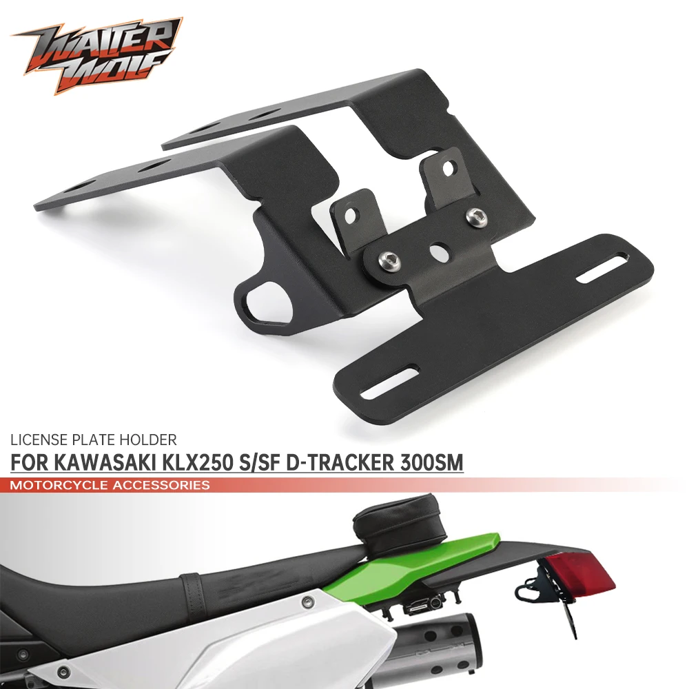 

KLX250 License Plate Holder For KAWASAKI KLX 250 D-Tracker 250S 250SF 300SM Motorcycle Tail Tidy Fender Eliminator Number Frame