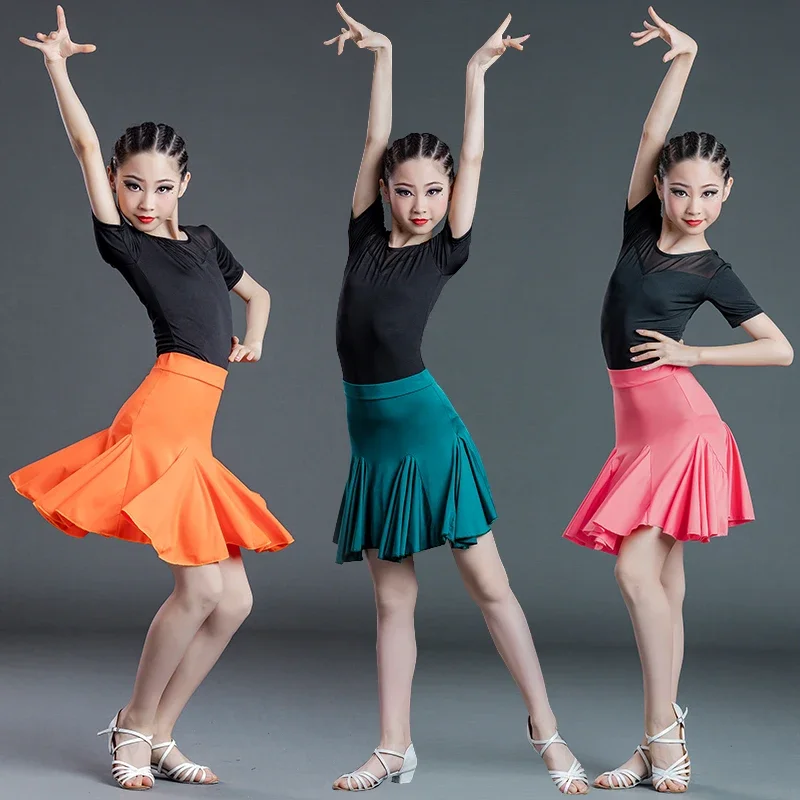 ชุดเต้นรำละตินสำหรับเด็กผู้หญิงกระโปรงละตินชุดเต้นสำหรับเด็กผู้หญิงชุดเต้นรำซัลซ่าชุดบอลรูม