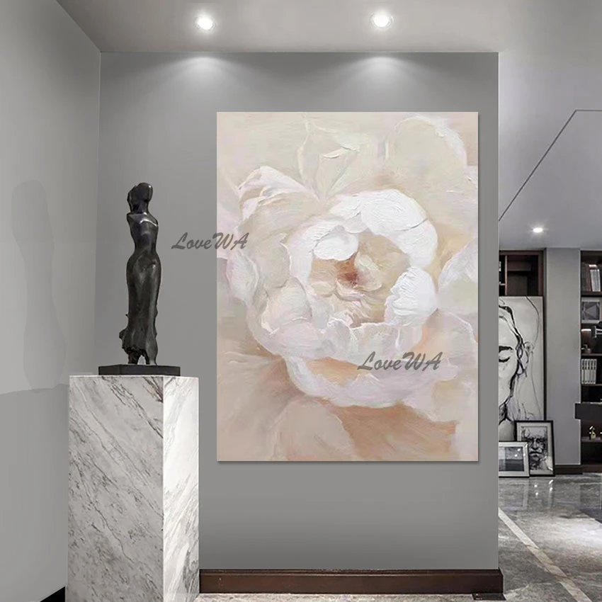 

Modern European Art High Quality Office Wall Decoration Unframed Abstract Canvas Picture Handmade Beautiful Flower Painting