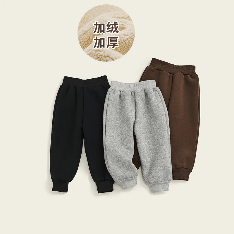 

Xty-Children's Velvet Pants Autumn and Winter One Men's Cotton Pants Wholesale Autumn Thin Velvet Big Children Sweatpants Girls