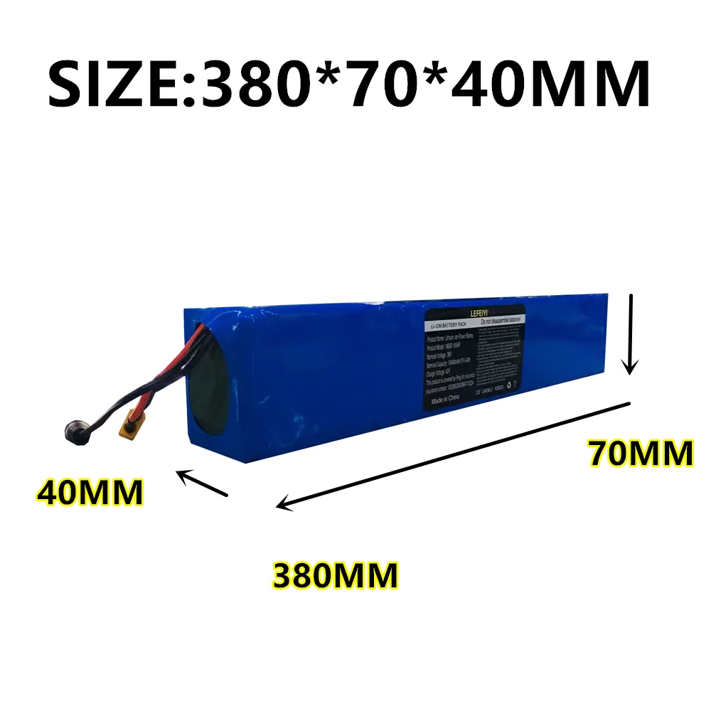 New 36V 10S4P 10.4Ah 1000W Large Capacity 18650 Lithium Battery Pack with BMS For Electric Bicycle Scooter