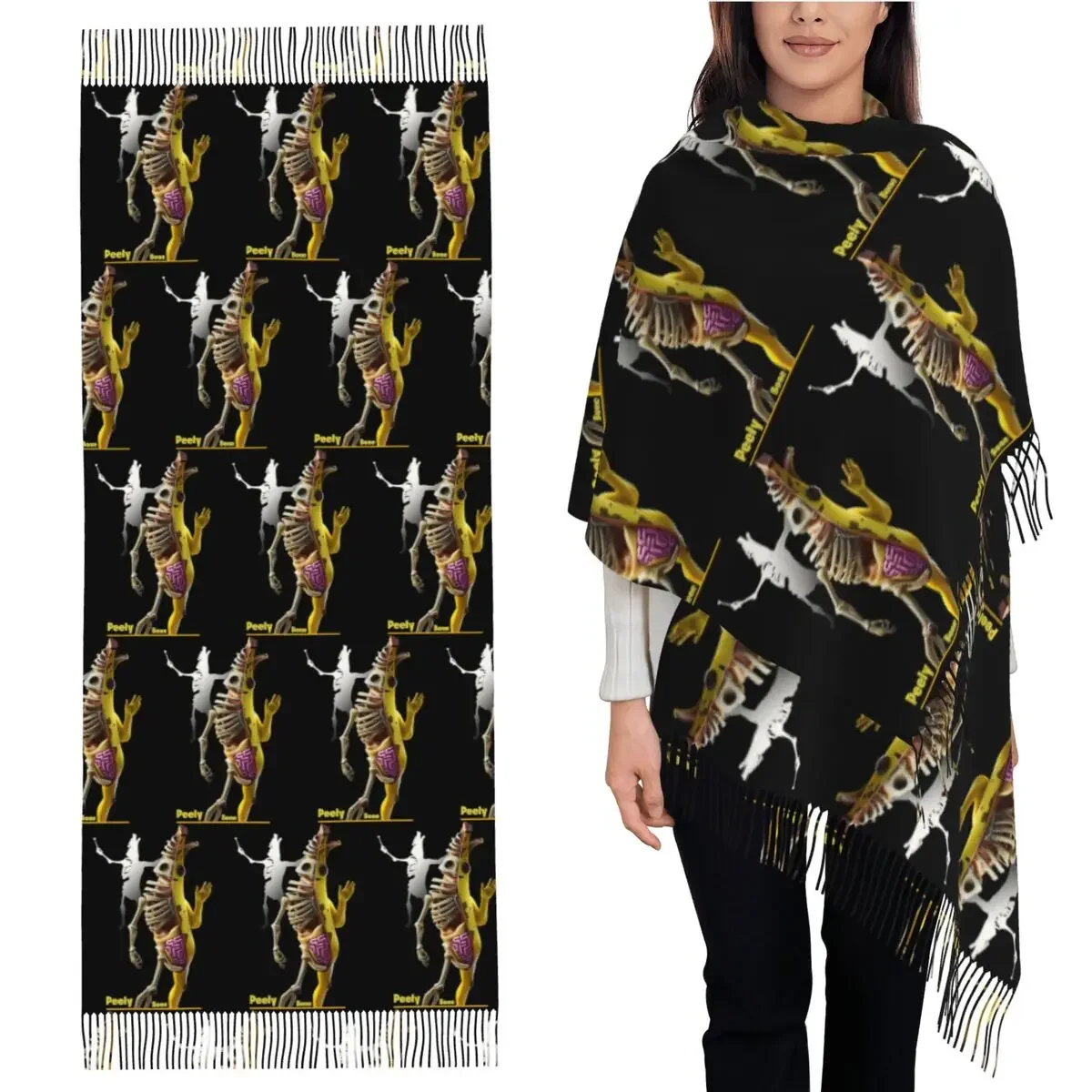 

Шарф Peely Bone, шарфы с кисточками для женщин, мягкие теплые шали и накидки, длинная осенне-зимняя шаль