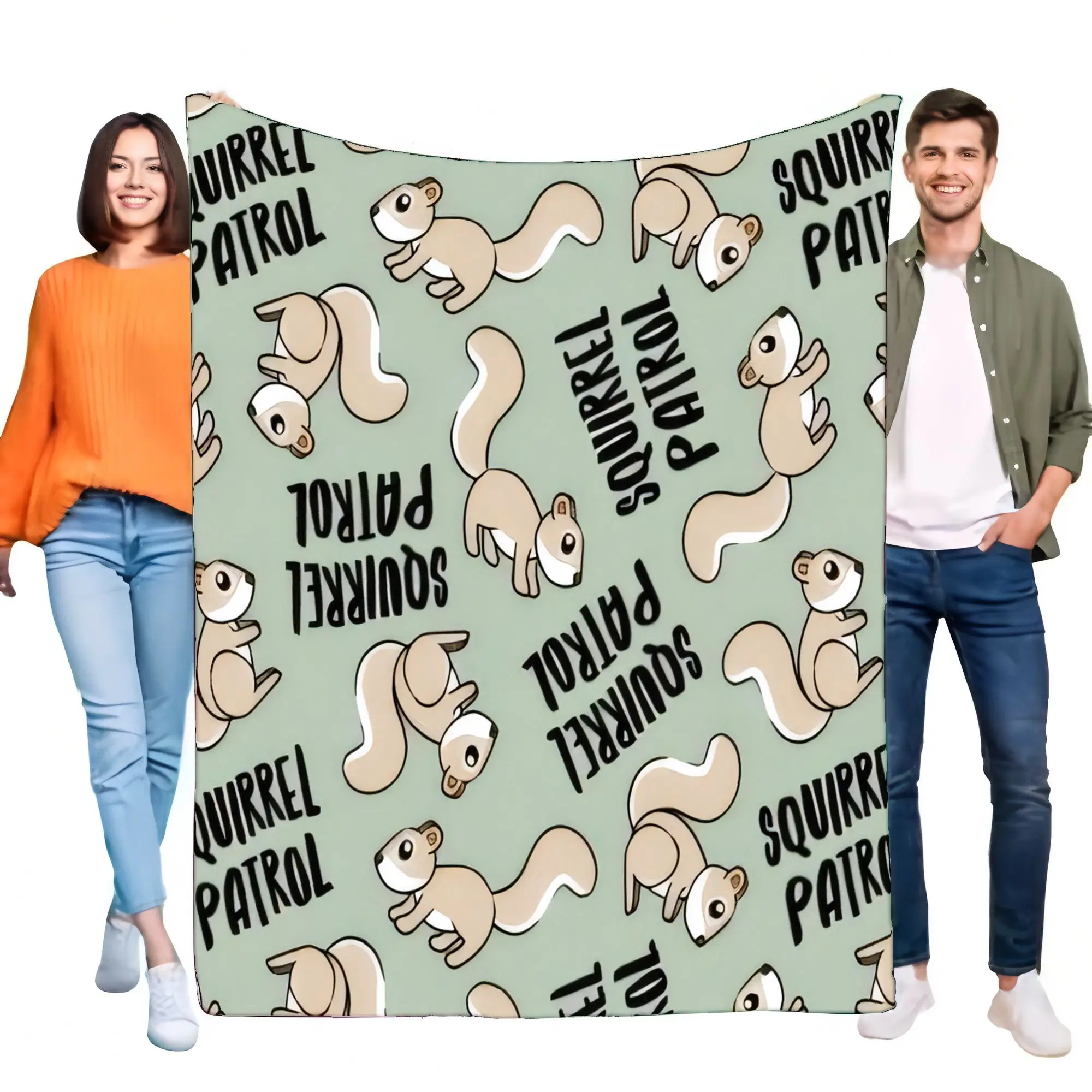 Manta con capucha de la patrulla de los ardilla, forro polar de Sherpa ultrasuave y acogedor para niños y adultos, perfecta para el hogar, el camping y los viajes.