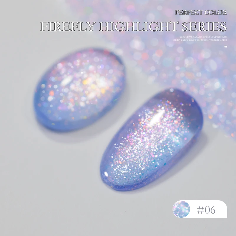 PERFECT COLOR Firefly Highlight Serie 6 Farben, 12 ml Funkelnder Diamanten- und Glitzer-Gel-Nagellack – Detail 7