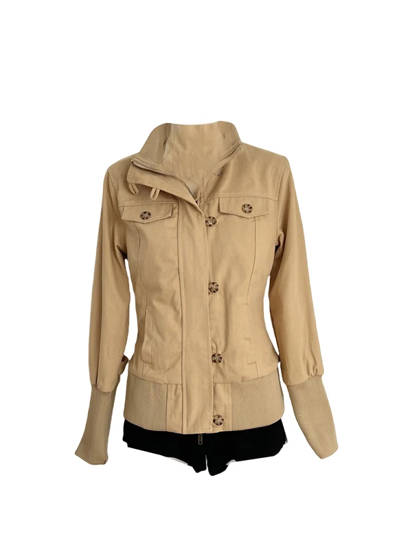 

Slim Fit или корейский женский топ Jaet, оригинальный дизайн, топ на молнии с высоким воротником для миниатюрных женщин