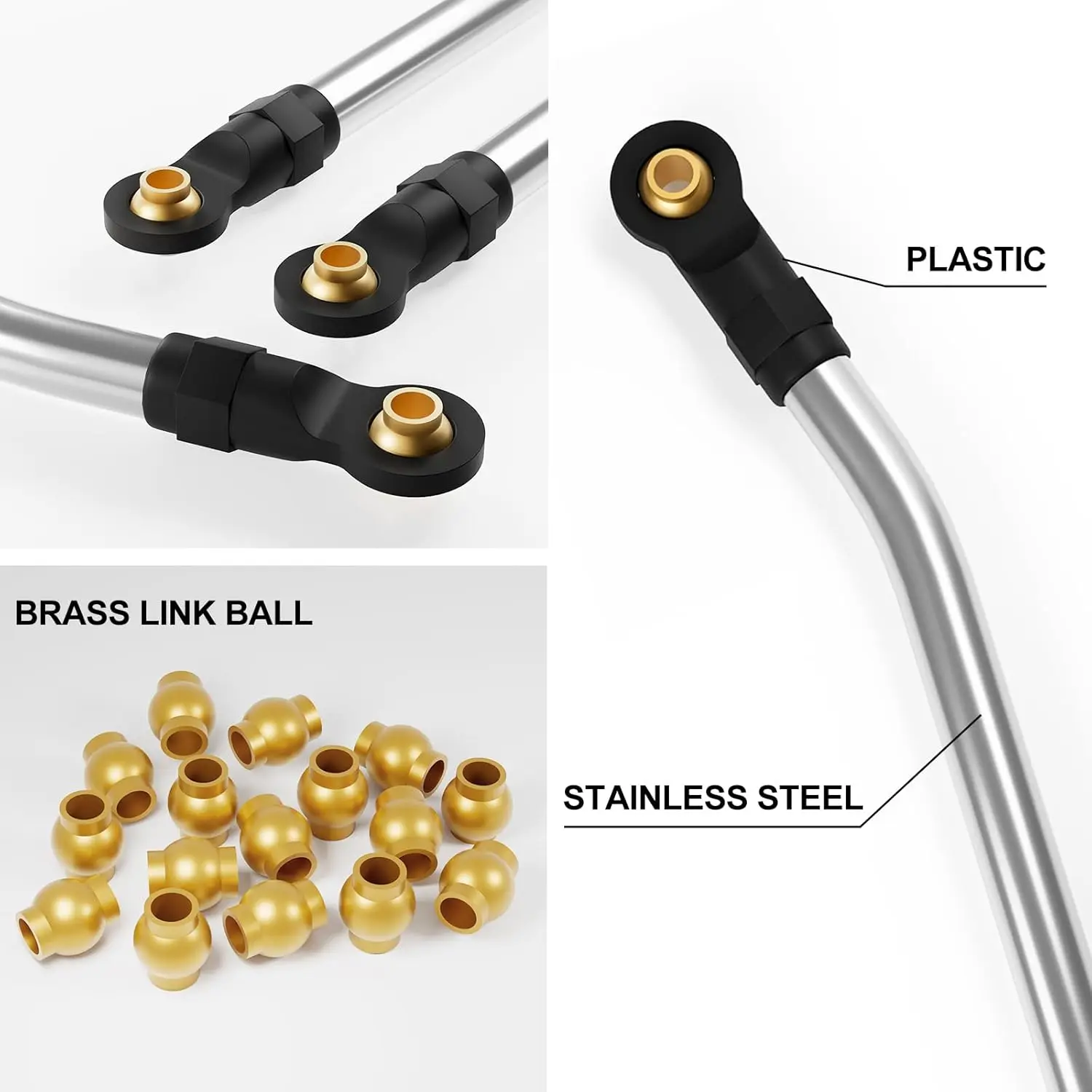 8PCS Brass/Aluminum Alloy Link Set High Clearance Chassis Links for Traxxas TRX4M 1/18 RC Crawler Car Upgrade Parts