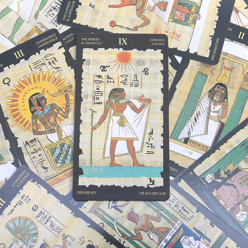 78pcs Egyptian Tarot  Cards Oracle Cards For Divination Fate Tarot Stamping Wear-resistant Board Game Solitaire Divination