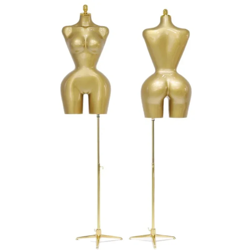 Mannequin Large Size Model Dummy Display Stand European and American Rentai Clothing Store Golden Full Body Women's Clothing Hum