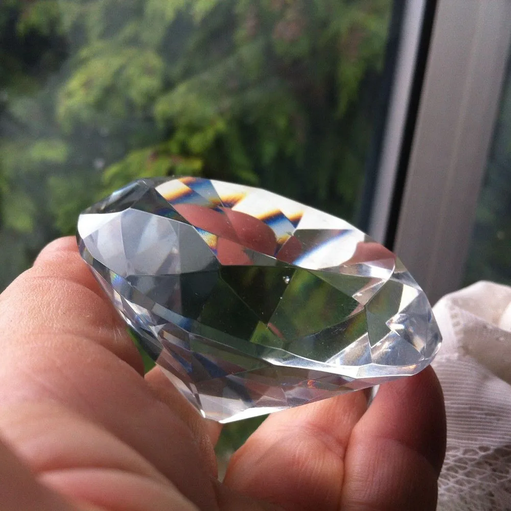 Hot Art Design Neuer Stil, 40 mm, Heimdekoration, geschliffener Glas-Briefbeschwerer, Hochzeitsschmuck, künstlicher Diamant, klarer Kristall