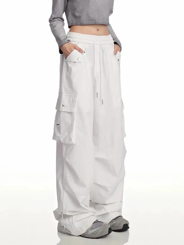 

Cargo Pants Women Trendy High Waist Baggy Cargo Pants Cotton Multiple Pockets Straight Wide Leg Trousers Y2K Pants