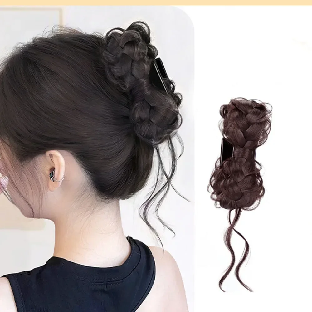 Synthetic Simulation Natural Bowknot Dragon Beard Ponytail Clip-in Wig woman Retro gentle horsetail wig hair Extension