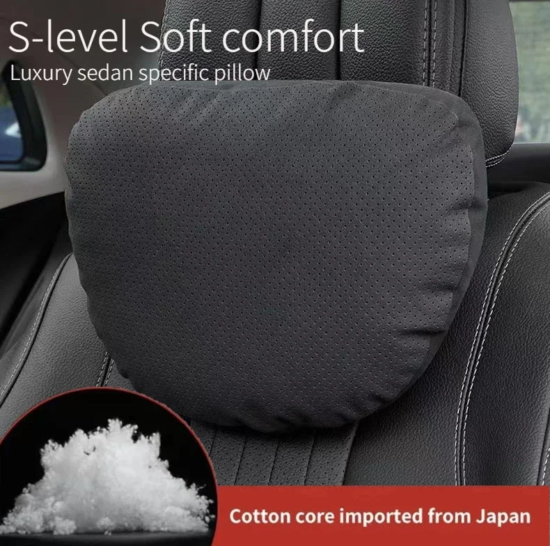 S-level Car Neck Pillows Breatheable suede Seat Head Neck Support Protector Headrest Backrest Cushion Cars Interior Accessries