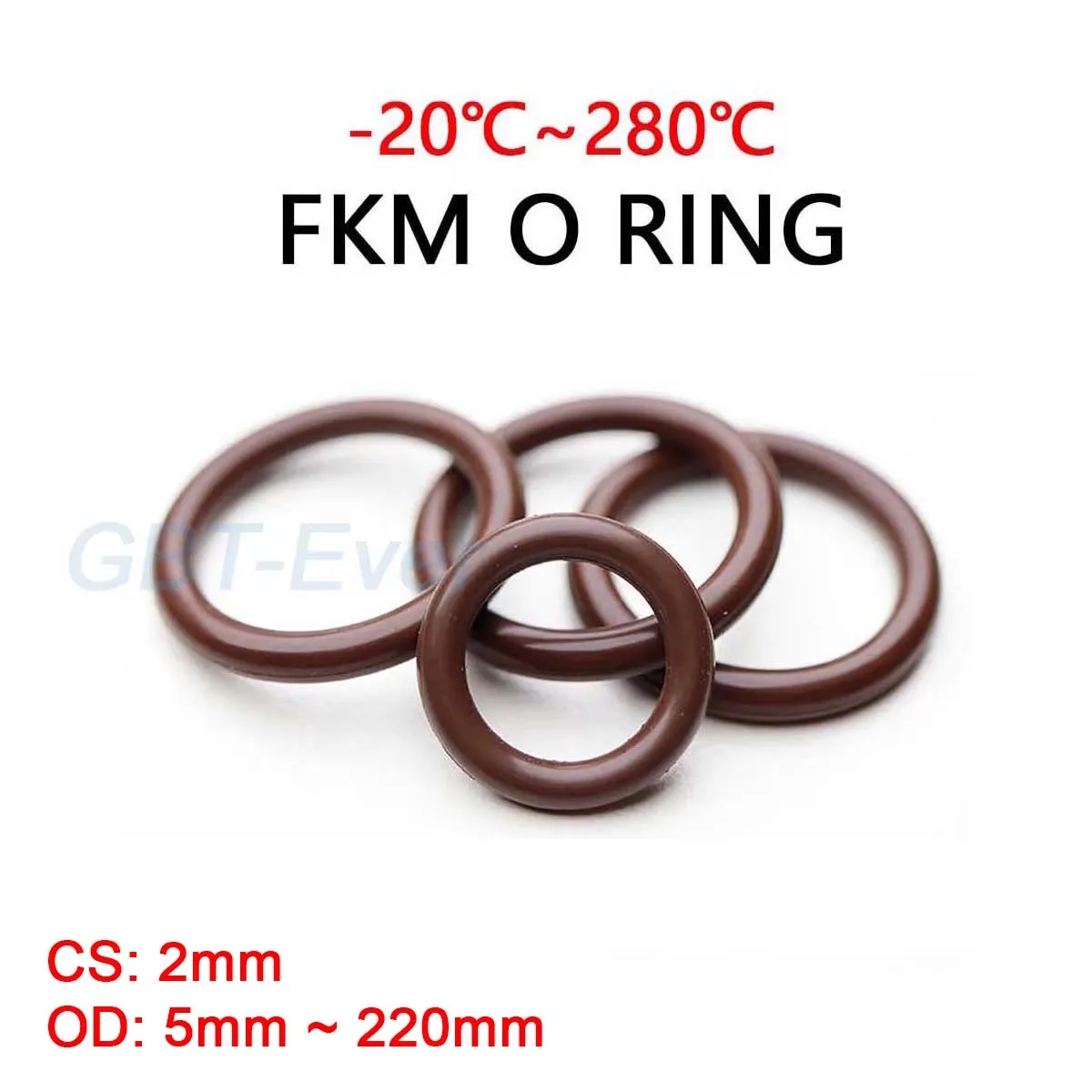 

FKM Brown Fluorine Rubber O Ring CS 2mm OD 5mm ~ 220mm O-Rings Sealing Gasket Washer Oil Resistant Acid & Alkali Resistant