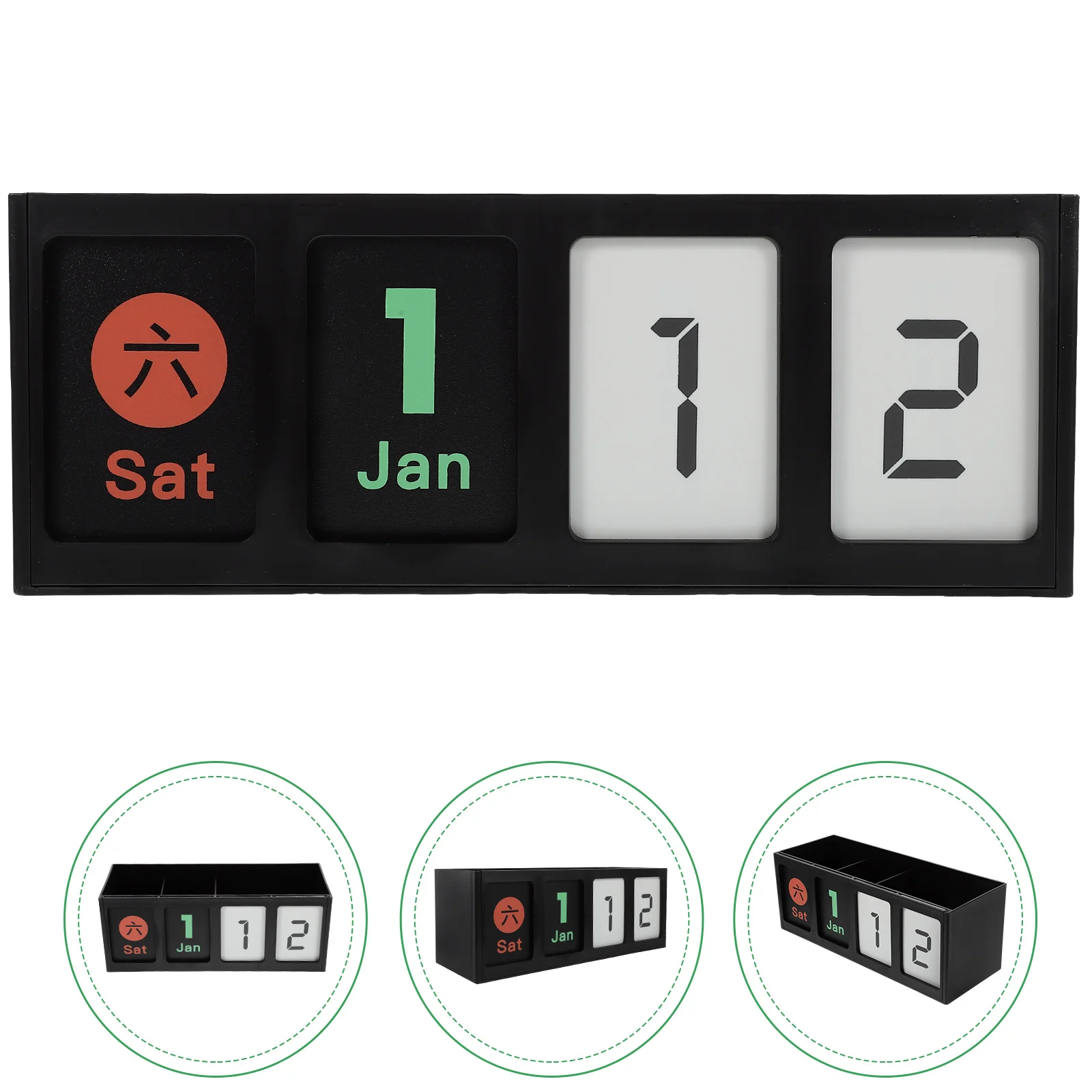 

Multifunctional Desk Pen Holder with Calendar Stationery Organizer Container Holders for