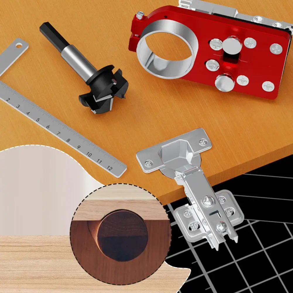 

Cabinet Door Hinge Positioning Installation Tool Concealed Drilling Hole Puncher Opener Jig Hinge Alloy Hinge Aluminum Loca G4q8