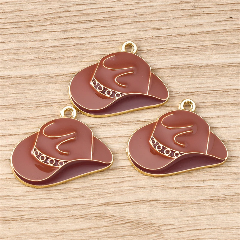 10 Stück niedliche Emaille-Hut-Stiefel-Charms-Anhänger für die Schmuckherstellung, Tropfen-Ohrringe, Halsketten, Armbänder, Zubehör, DIY-Bastelbedarf – Detail 4