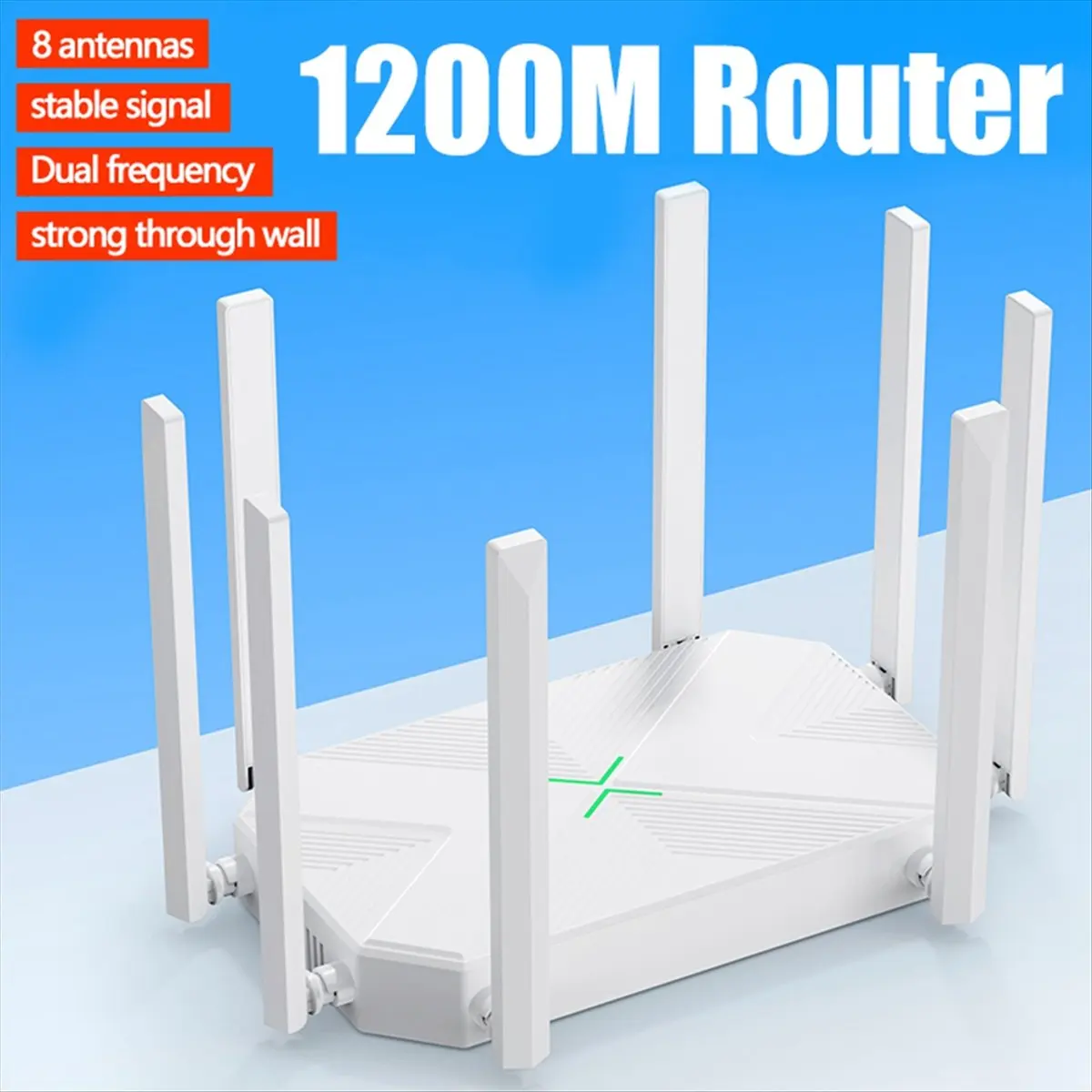 Wireless Router Booster Support AP Broadband WiFi Repeater for Home Office with Firewall 8 Antennas EU Plug-VVNB