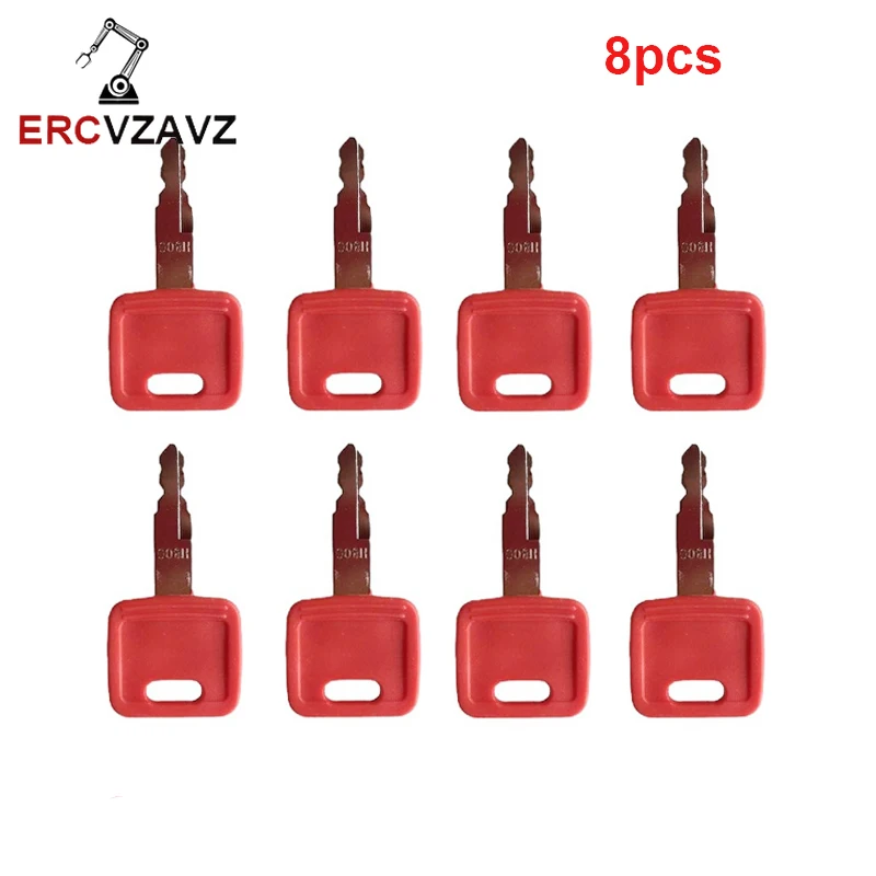 8pcs/set AT194969 H800R AT 194969 Excavator Keys For John Deere Keys John Deere Excavator