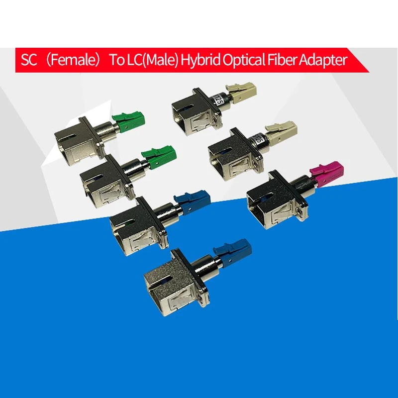 

Optical Fiber Conversion Connector, SC Female to LC Male SM 9/125mm 50/125 Fiber Optic Hybrid Optical Adaptor Converter