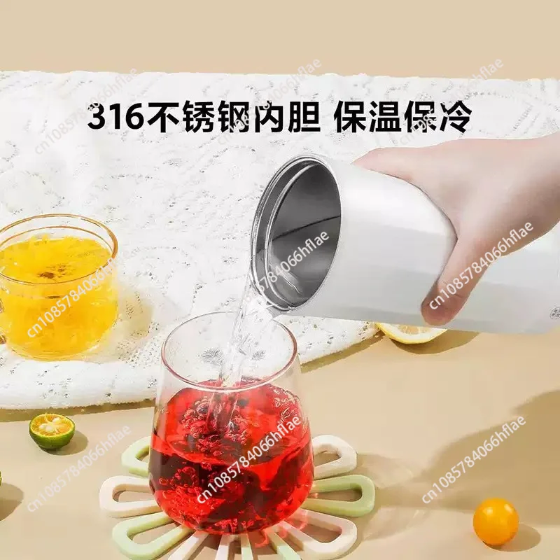 350ML Portable USB Electric Heating Cup,316 Stainless Steel Liner Travel Thermos Mug With Temperature‑Display for Outdoor