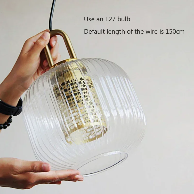 

Glass LED Modern Pendant Lights Retro Dining Room Lamp Dining Room Lighting Kitchen Home Decoration Transparent Chandelier