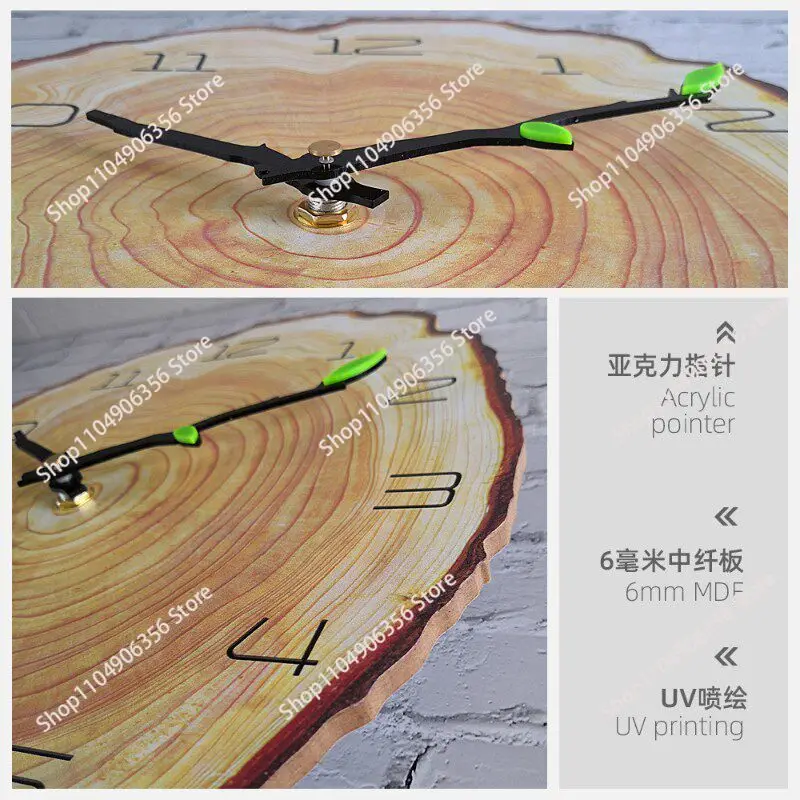 for Wall clock living room decoration creative wood grain clock