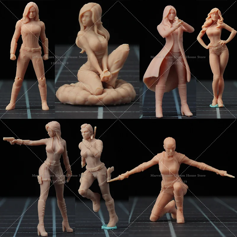 1/64 1/43 Scale Miniature Scene Dolls Unpanited White Figure Mini Model Lively And Unrestrained Mary Peak-level Fighting Natasha