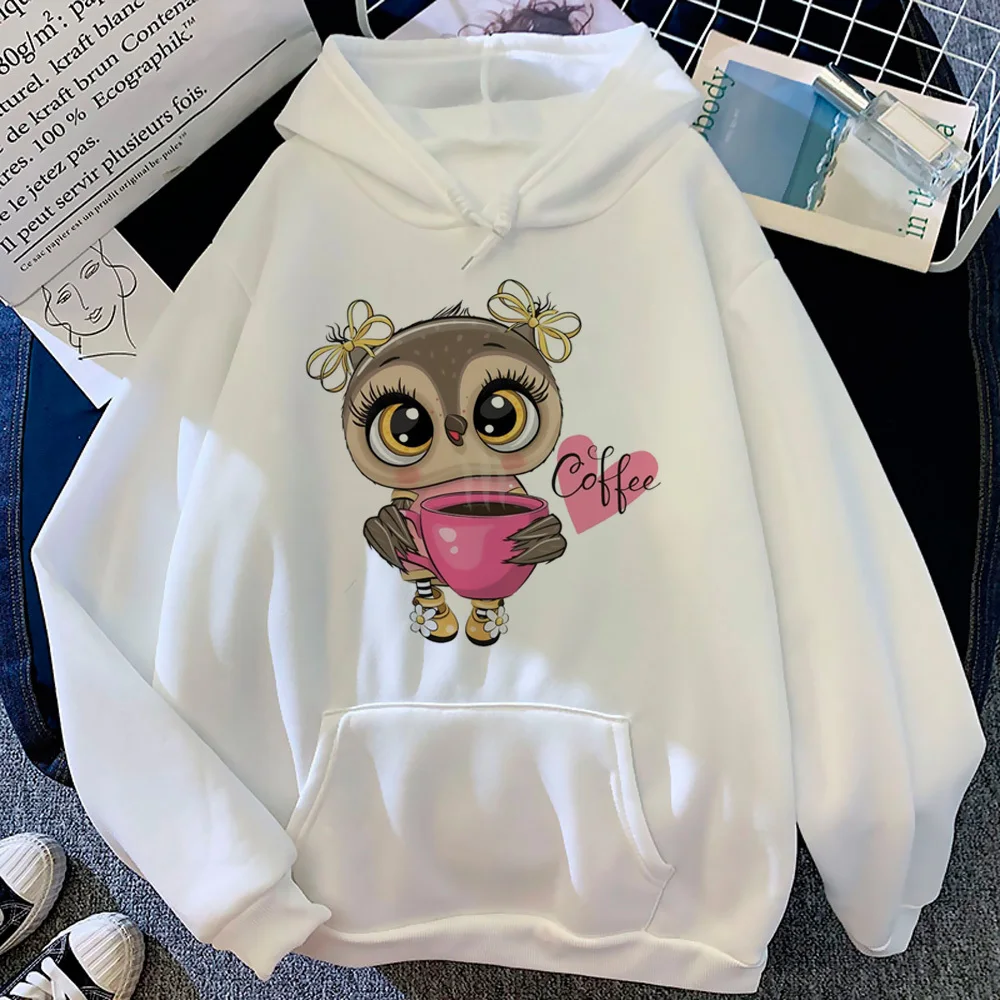 

Owl hoodie comic harajuku soft fabric Y2K women tracksuits hoddie youthful soft fabric funny manga