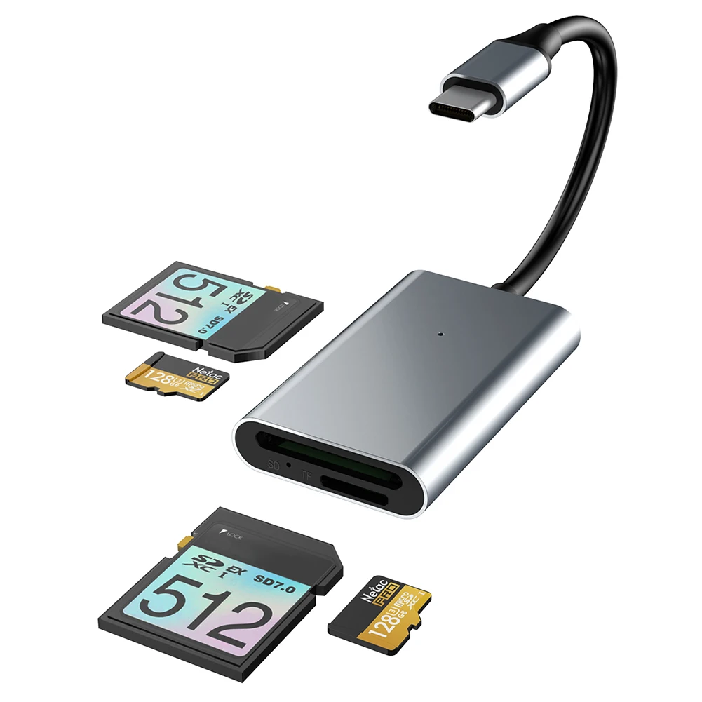 

USB 3,0 USB C кардридер 5 Гбит/с 4 в 1 устройство для чтения смарт-карт памяти 19,5 см кабельный кардридер многофункциональный кардридер для ноутбуков и ПК