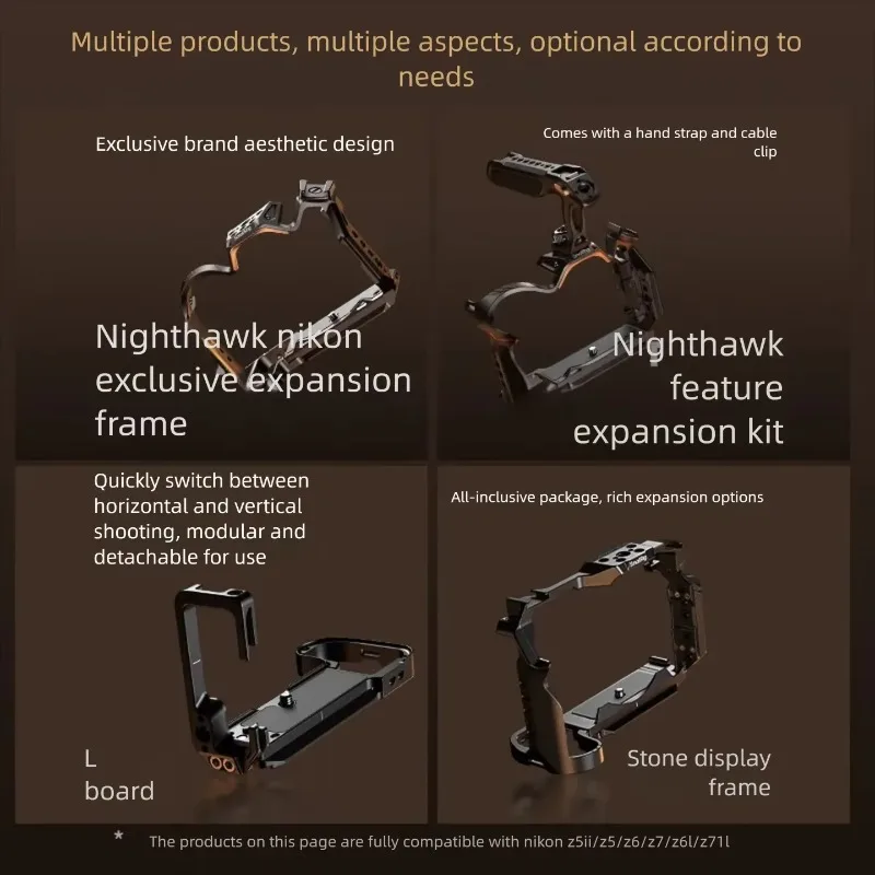 SmallRig 5256 Full Camera Cage L-Bracket Quick Release Plate for Nikon Z5II, Z7, Z6, Z7II, Z6II, Z5 Gen 2
